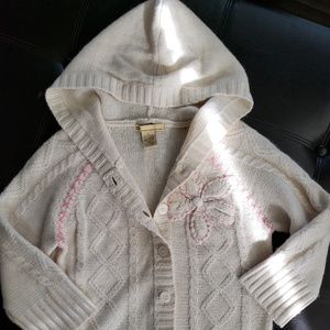 NWOT anthropologie 3/4 sleeve length angora hoodie sweater